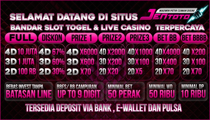 JentotoBandar Togel Online Hadiah 4D 10 Juta