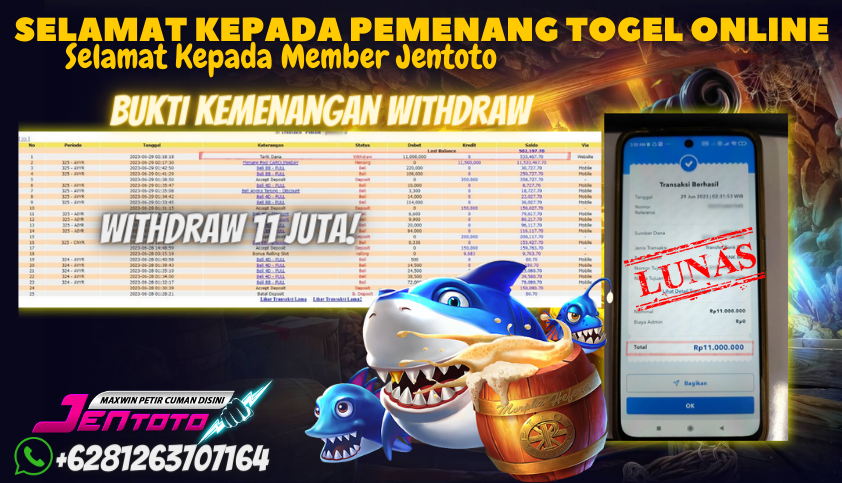 Bukti JP Togel Online Jentoto - Togel Carolinaday