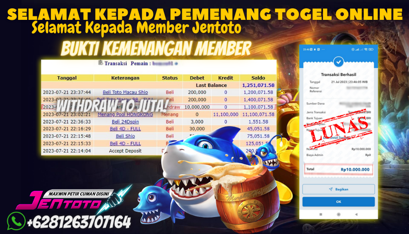 Bukti JP Togel Online Jentoto - Togel Hongkong