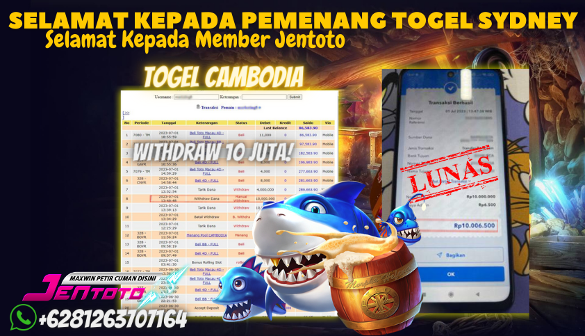 Bukti JP Togel Online Jentoto - Togel Sydney