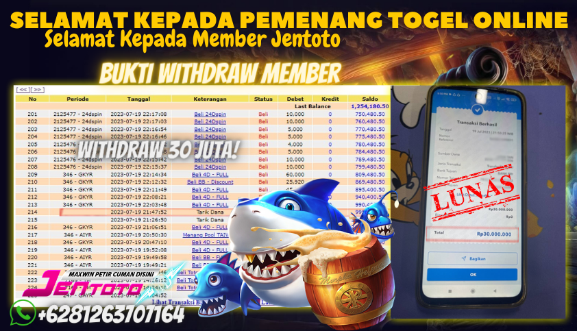 Bukti JP Togel Online Jentoto - Togel Taiwan